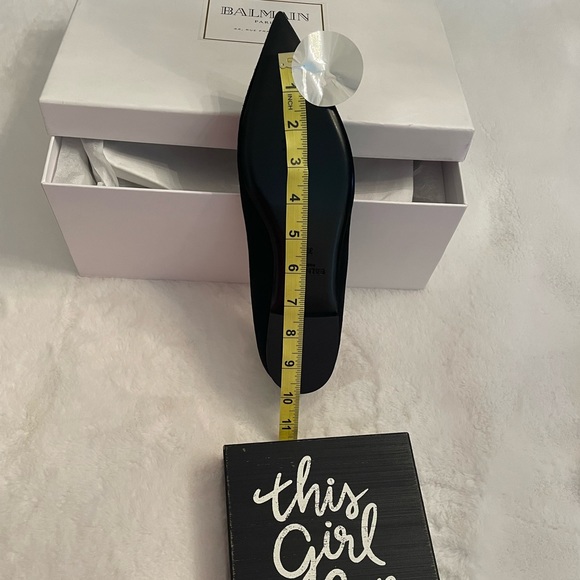 BALMAIN Crystal-embellished suede point-toe flats - Picture 8 of 8